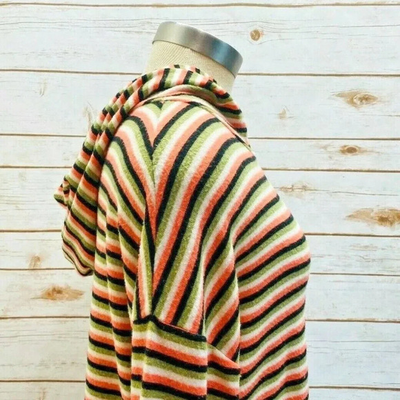 POOF NEW YORK Women 3/4 Sleeve Hoodie Pullover Striped Casual Top Size Medium - Picture 4 of 11